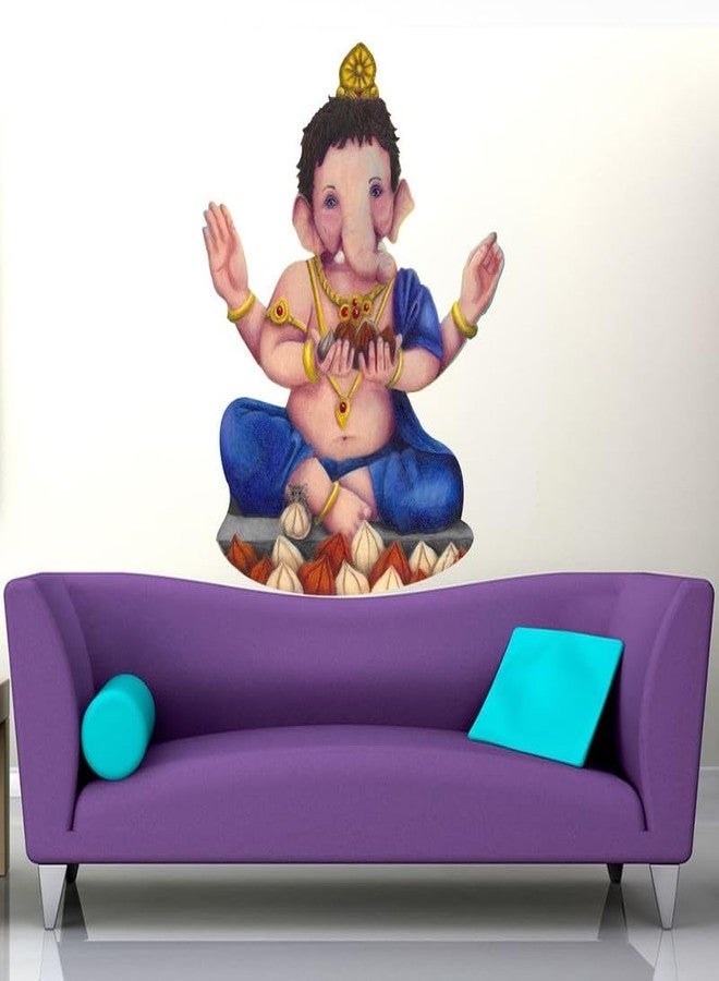 Sticker Studio ملصق جداري من الفينيل PVC بتصميم غانيشجي مع موداك من ستيكر ستوديو - مثالي لغرفة المعيشة، غرفة النوم، الردهة، غرفة الأطفال، غرفة اللعب (المقاس - 58 سم × 43 سم) - Image 1